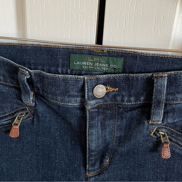 Lauren Ralph Lauren Skinny Jeans Women’s 8 Blue Mid Rise Ankle Zipper Pocket - Picture 5 of 14